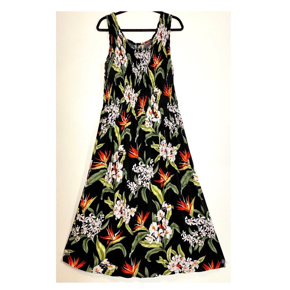 Black Floral Tropical Dress Size 2X